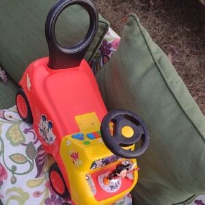 Red and Yellow Ride-On Sound Effects Toy Car